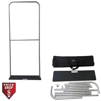3'W x 90"H EuroFit Banner Hardware Only, Frame with Steel Base and Carry Case, Graphics not included