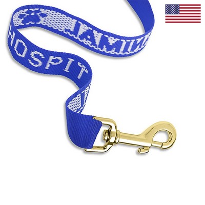 1" X 48" Woven Pet Leash w/ Gold-Colored Hardware - "Classic" Weave