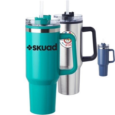 40 oz Stainless Steel Travel Mugs With Straw