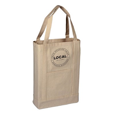 Canvas Two Tone Deluxe Tote Bag ( 14" X 16" X 4" )