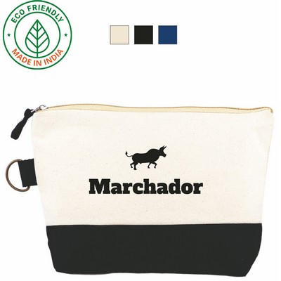 Standard Accessory Pouch 7 Oz. Canvas Toiletry Bag w/Black Trim