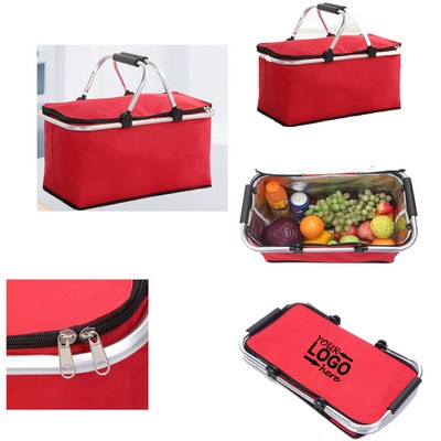 Oxford Cloth Camping Insulated Picnic Basket