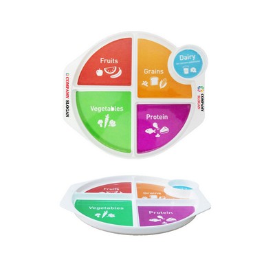 5 Part Divided Server Melamine Plate Portion Disc with Handle