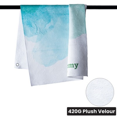 Microfiber Velour Caddy Towel with Cotton Terry Loops - 20"