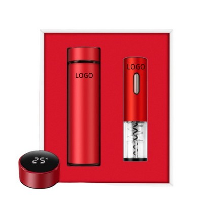 Electric Bottle Opener And Temperature Control Bottle Gift Set