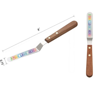 Wooden Handle Stainless Steel Blade Offset Spatula