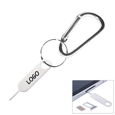 Rectangle Shaped Phone SIM Card Pin w/Carabiner