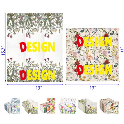 Floral Guest Napkins Wildflower Disposable Paper Napkins