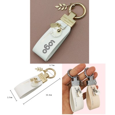 Pu Leather Keychain With Pendant