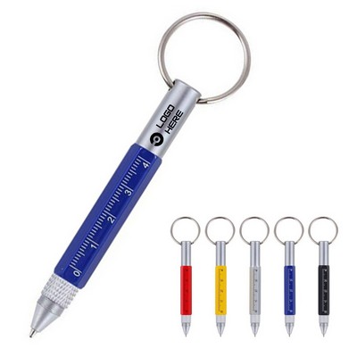 6 In 1 Multifunction Tool Keychain Ballpoint Pen