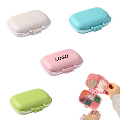Wheat Straw Portable Compartment Pill Box
