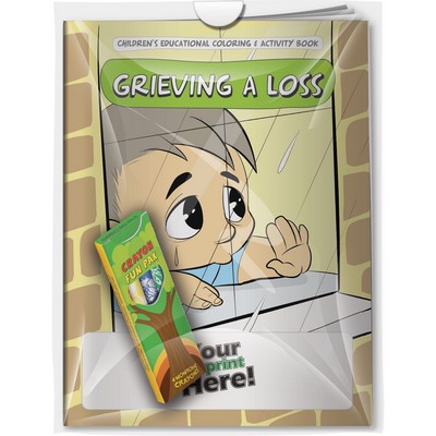 Combo Pack - "Grieving a Loss" Coloring Book & 4-Pack of Crayon (Imprinted) in a Poly Bag