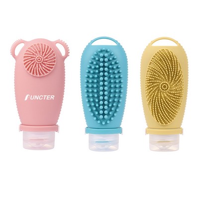 Silicone Travel Bottles Set for Toiletries, Multi-functional with Face Wash, Bath, and Hair Wash