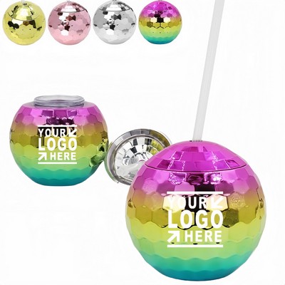 20 Oz. Disco Ball Cup W/ Straw