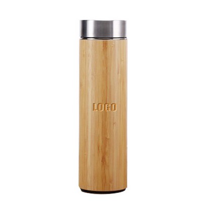 500ml Bamboo Encased Stainless Steel Cup with Double Wall Insulation