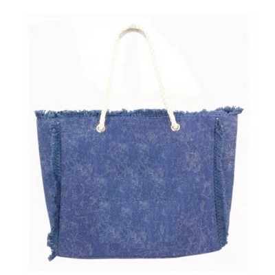 Mannitok Fringe Beach Tote, Royal Blue