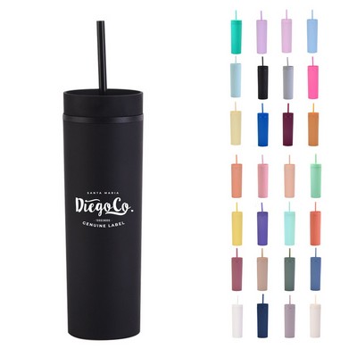 16oz Double Insulated Straw Tumbler