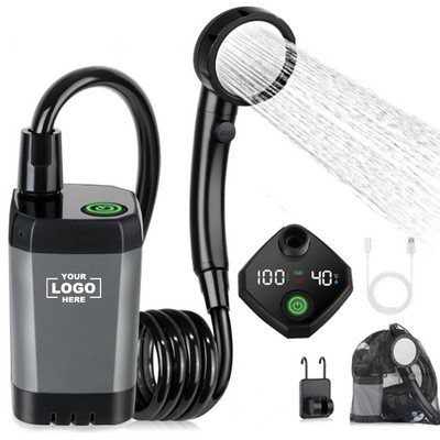 Portable LED Display Camping Shower with Rechargeable Battery