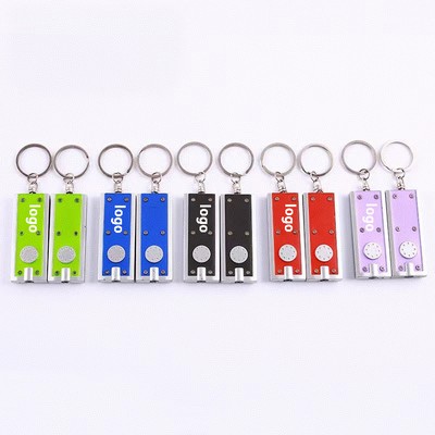 2in1 Custom Mini Aluminum LED Flashlight Keychain