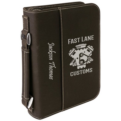 Leatherette Book/Bible Cover w/ Handle & Zipper