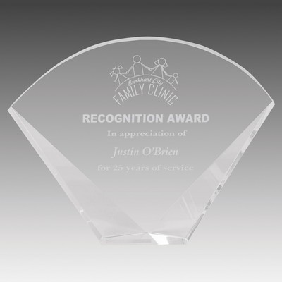 9" x 7" Crystal Facet Fan