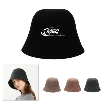 Solid Color Wool Fisherman Hat
