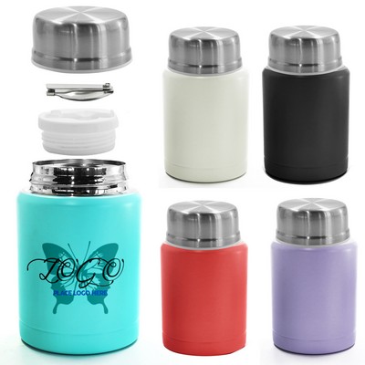 16.9Oz 304 Stainless Steel Double-Layer Vacuum Insulated Cups With Spoon