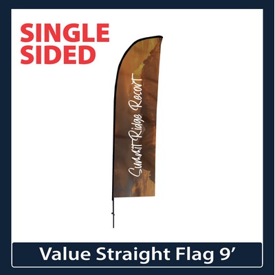Value 9' Straight Flag - Single Sided Graphic Only