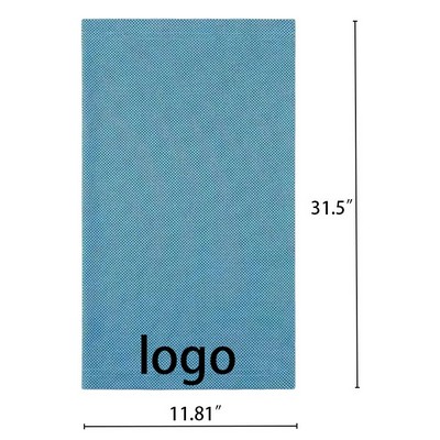 Custom Portable Mini Silicone Cover Quick-Dry Polyester Cooling Towel 31 1/2"x11 4/5"