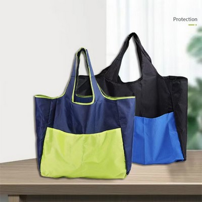 Waterproof Large-capacity Collage-colored Foldable Shopping Tote Bag