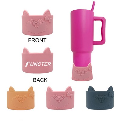 Solid Color Dog Shape Silicone Cup Base Protector 3.1" Diameter
