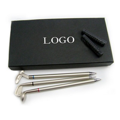 Golf Shaped Gift Ballpoint Pen Set.