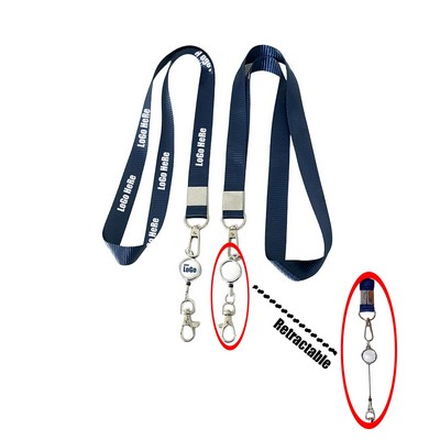 Custom Retractable Metallic Polyester Lanyard
