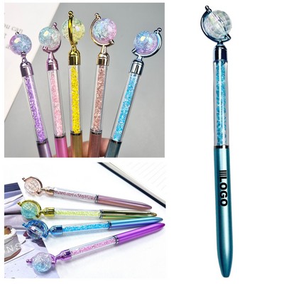 Crystal Globe Twist Action Ballpoint Pen