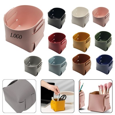 Leather Desk Organizer Storage Tray