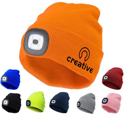 Unisex Beanie Hats with LED Light