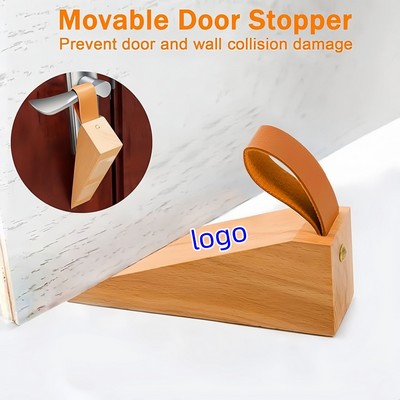 Nordic Style Non Slip Natural Solid Wood Door Stopper