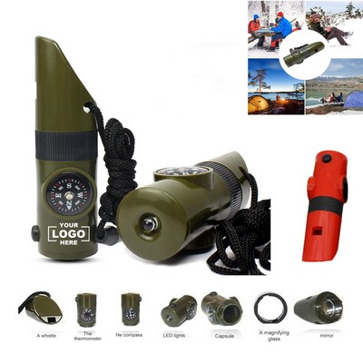 Outdoor 7-in-1 Multi-Function Camping Whistle