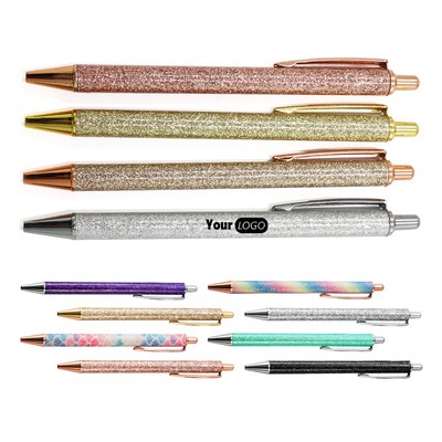 Glitter Press Type Metal Ballpoint Pen