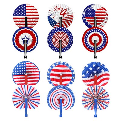Round Patriotic Folding Fan