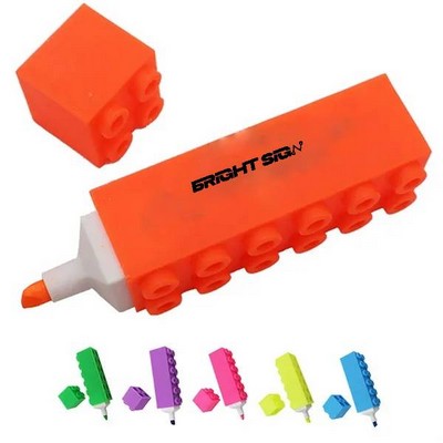 Stackable Building Block Highlighter Pens for School and Office
