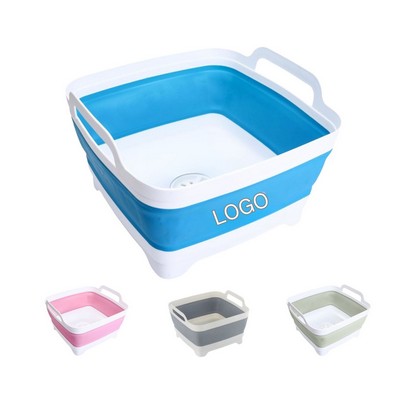 Collapsible Dish Basin with Drain Plug