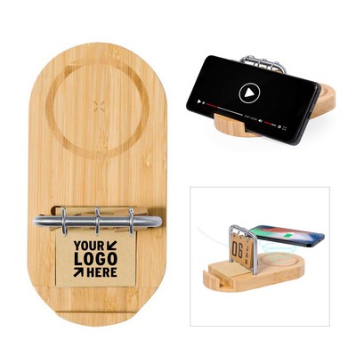 Wood Wireless Charging Station with Calendar