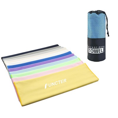 Dry Fit Mini Swim Towel In 17 x 13 Inch With Individual Drawstring Bag