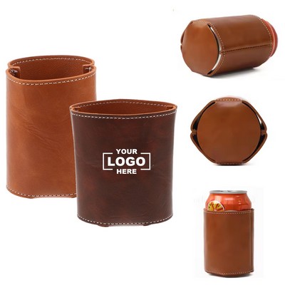 PU Leather Insulated Can Sleeve