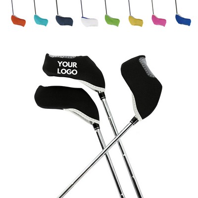 Custom Neoprene Golf Iron Club Head Covers Set with See Through Window MOQ100PCS