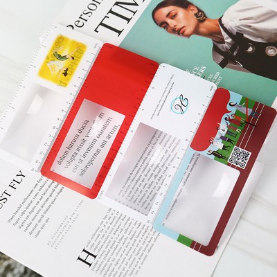 Custom PVC 3 Dual Focus Bookmark Card Magnifier