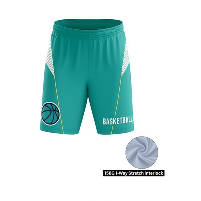 Sublimated Standard-Length Basketball Shorts-150G Interlock