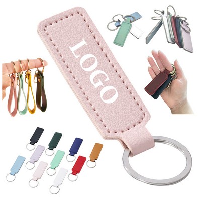 Vintage PU Leather Rectangular Key Fobs