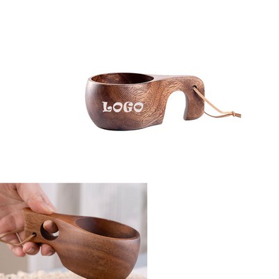 Solid Wood Mug with Handle